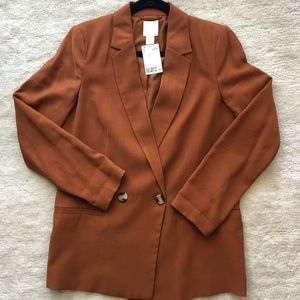 H&M Double breasted Blazer in Rust sz 6